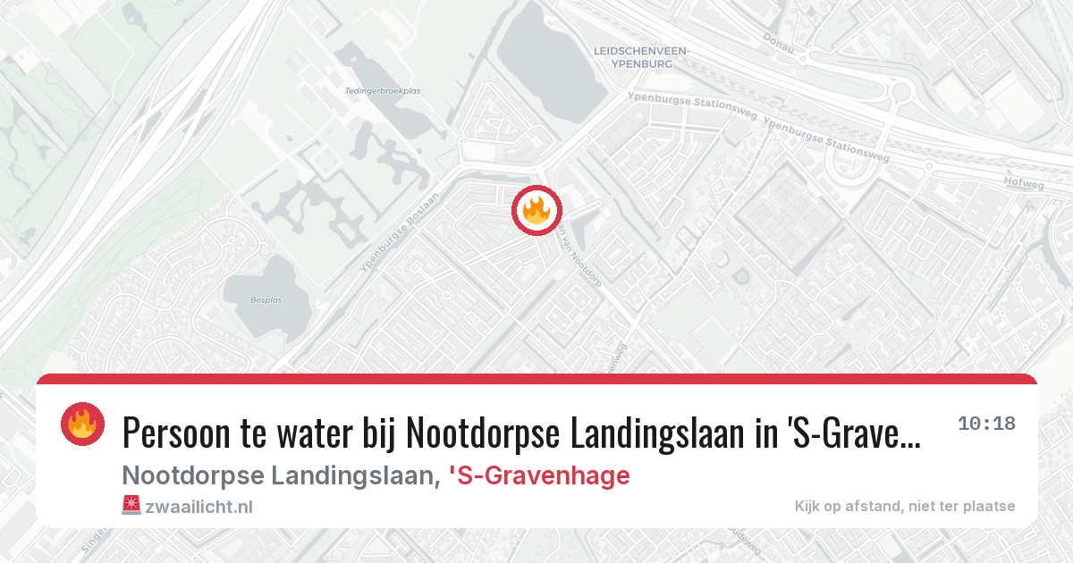 Persoon te water bij Nootdorpse Landingslaan in 'S-Gravenhage — 30 jun 2026