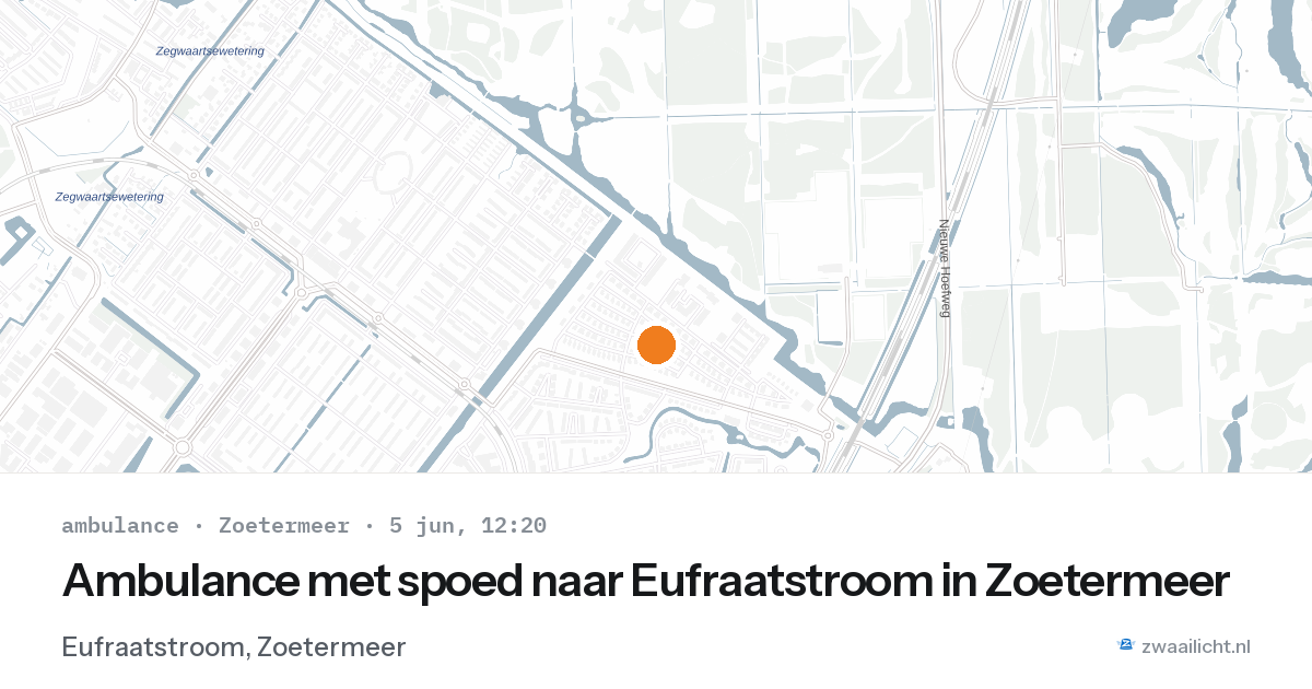 Ambulance met spoed naar Eufraatstroom in Zoetermeer — 5 jun 2026