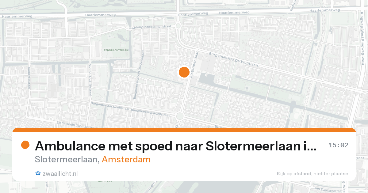 Ambulance met spoed naar Slotermeerlaan in Amsterdam — 17 aug 2026
