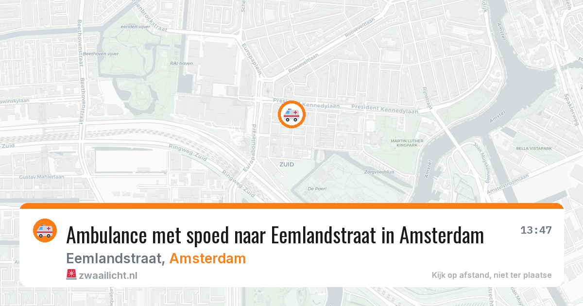 Ambulance met spoed naar Eemlandstraat in Amsterdam — 23 mei 2026