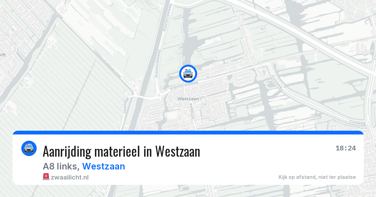 Aanrijding materieel in Westzaan — 31 jul 2026
