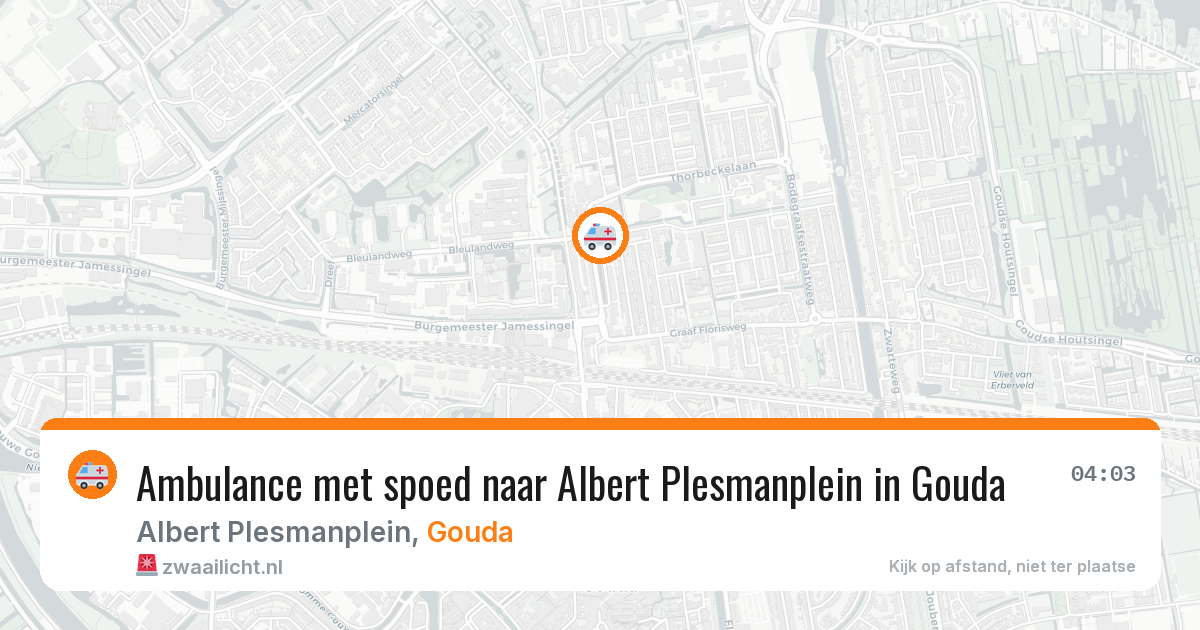 Ambulance met spoed naar Albert Plesmanplein in Gouda — 17 jun 2026