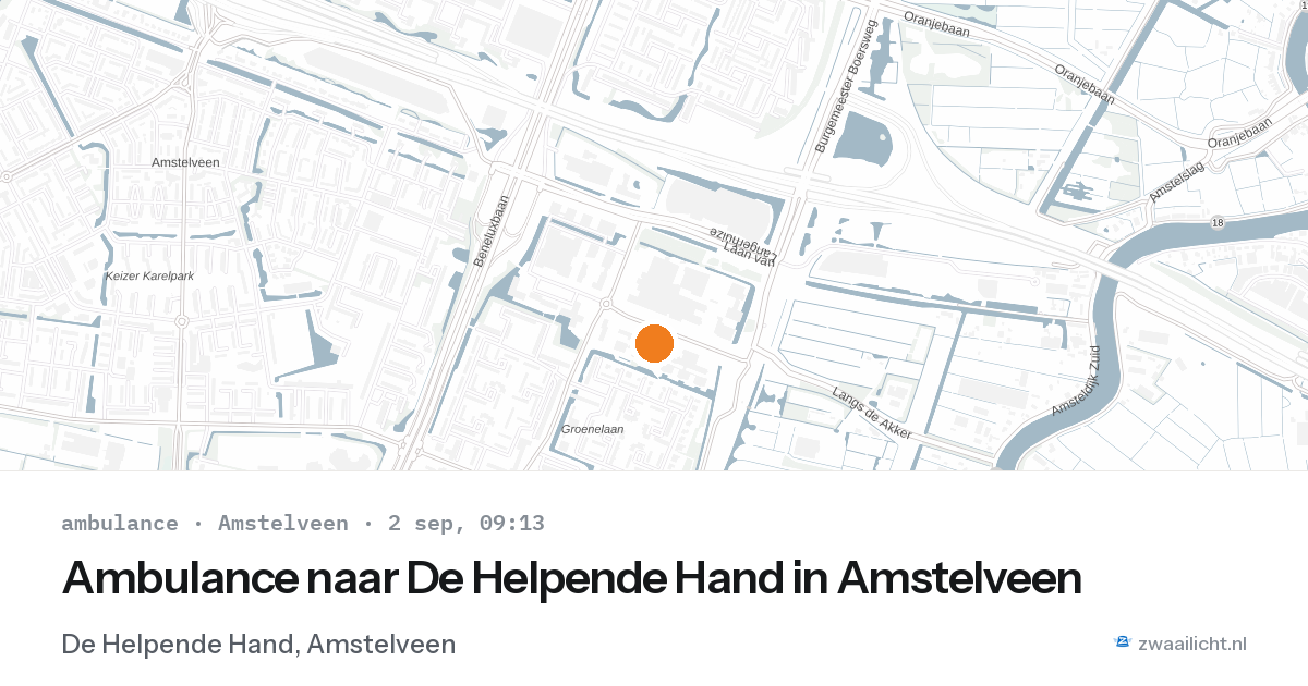 Ambulance naar De Helpende Hand in Amstelveen — 2 sep 2026