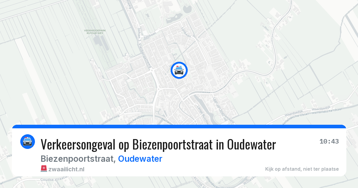 Verkeersongeval op Biezenpoortstraat in Oudewater — 5 jul 2026