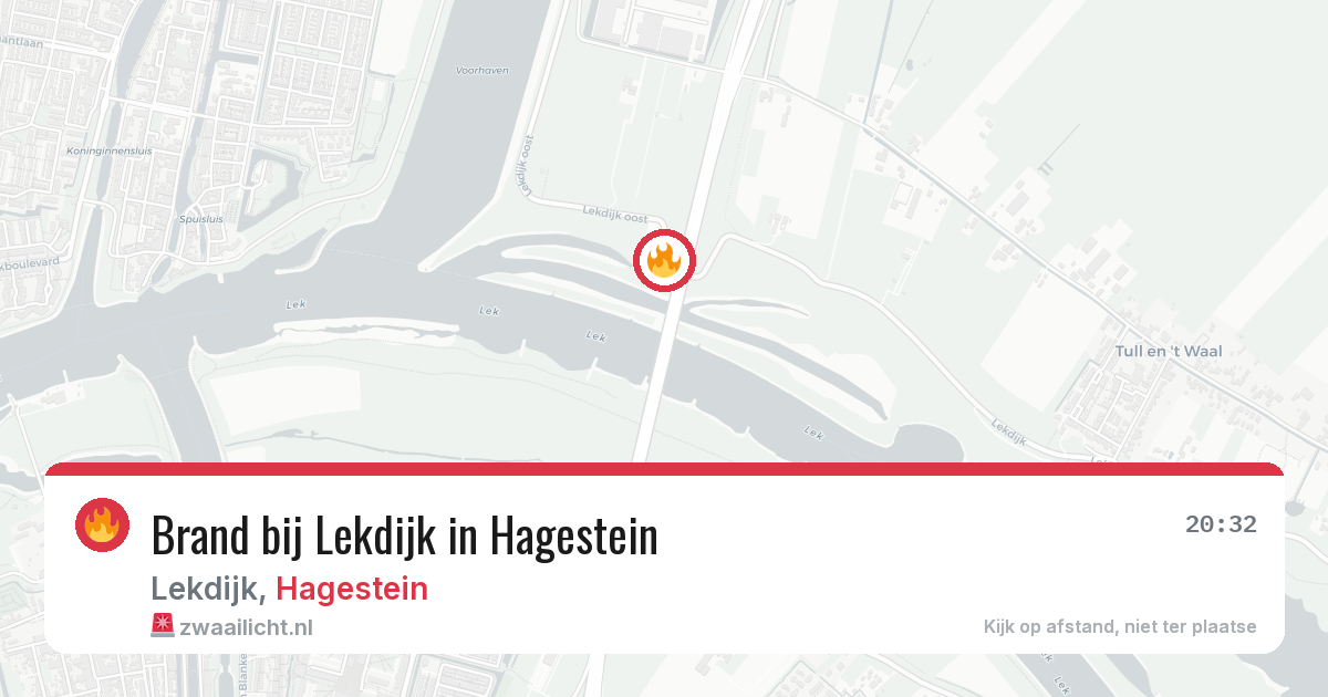 Brand bij Lekdijk in Hagestein — 18 mei 2026