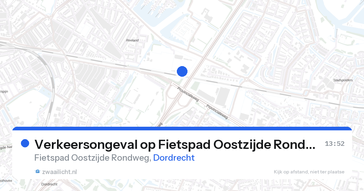 Verkeersongeval op Fietspad Oostzijde Rondweg in Dordrecht — 27 aug 2026