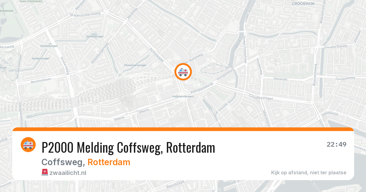 P2000 Melding Coffsweg, Rotterdam — 21 jun 2026