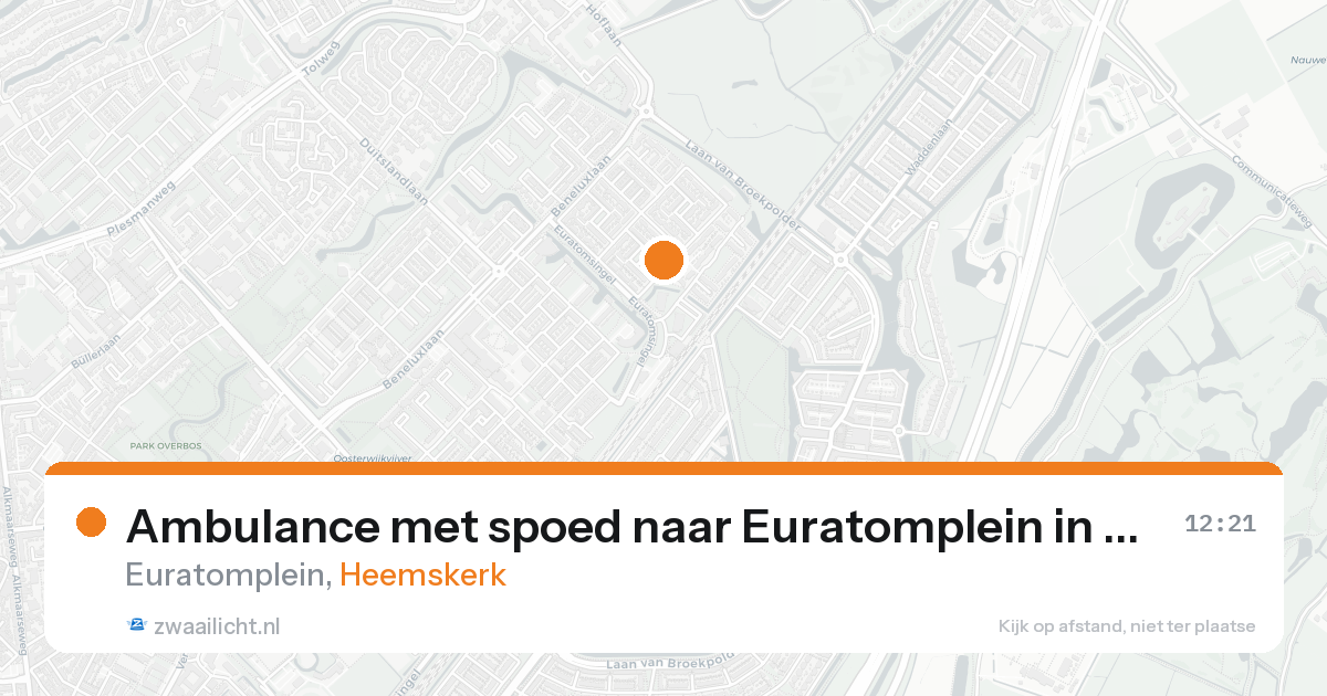 Ambulance met spoed naar Euratomplein in Heemskerk — 24 aug 2026