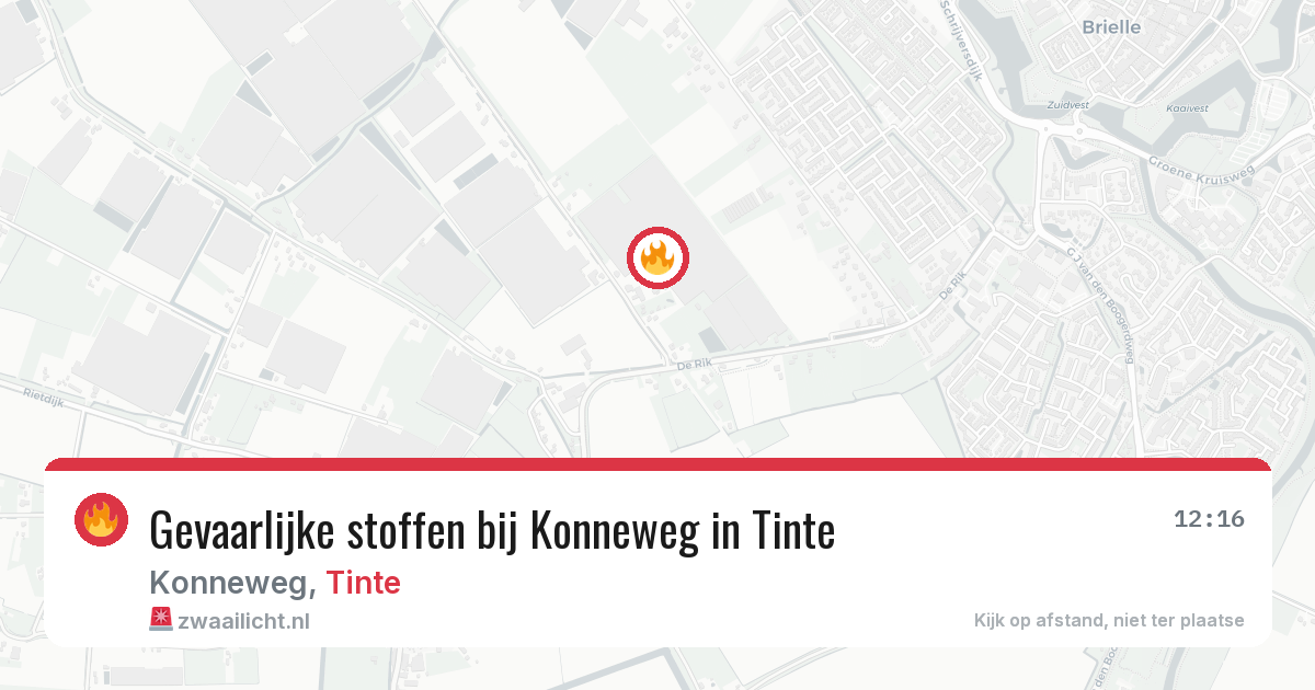 Gevaarlijke stoffen bij Konneweg in Tinte — 16 jun 2026