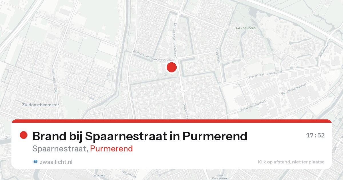 Brand bij Spaarnestraat in Purmerend — 15 feb 2026