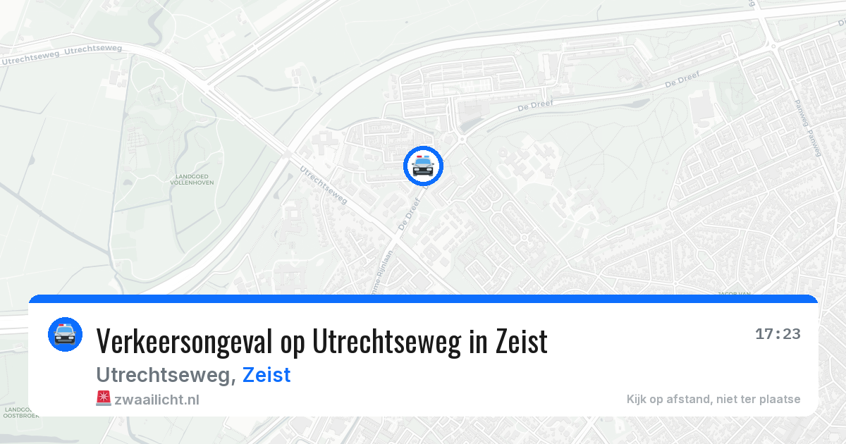 Verkeersongeval op Utrechtseweg in Zeist — 15 mrt 2026