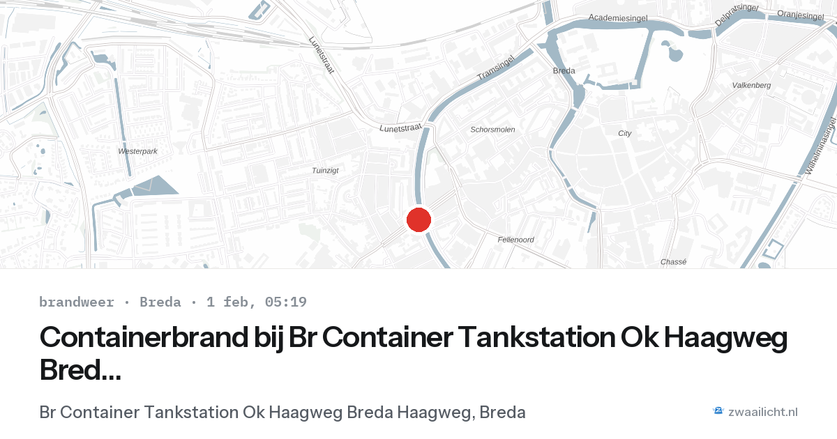 Containerbrand bij Br Container Tankstation Ok Haagweg Breda Haagweg in Breda — 1 feb 2026
