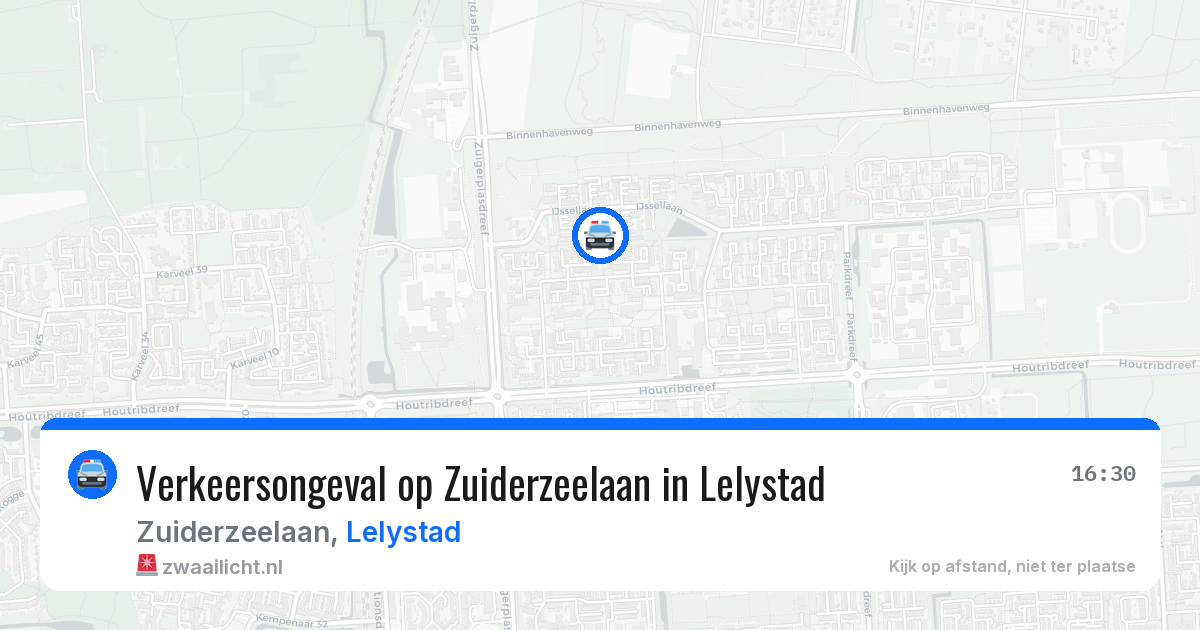 Verkeersongeval op Zuiderzeelaan in Lelystad — 10 jul 2026