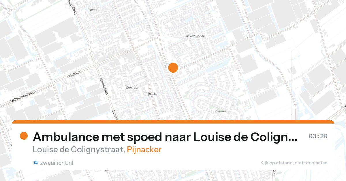 Ambulance met spoed naar Louise de Colignystraat in Pijnacker — 15 apr 2026