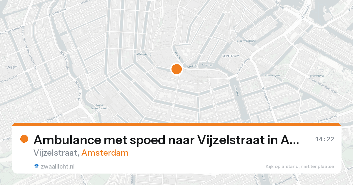 Ambulance met spoed naar Vijzelstraat in Amsterdam — 18 aug 2026