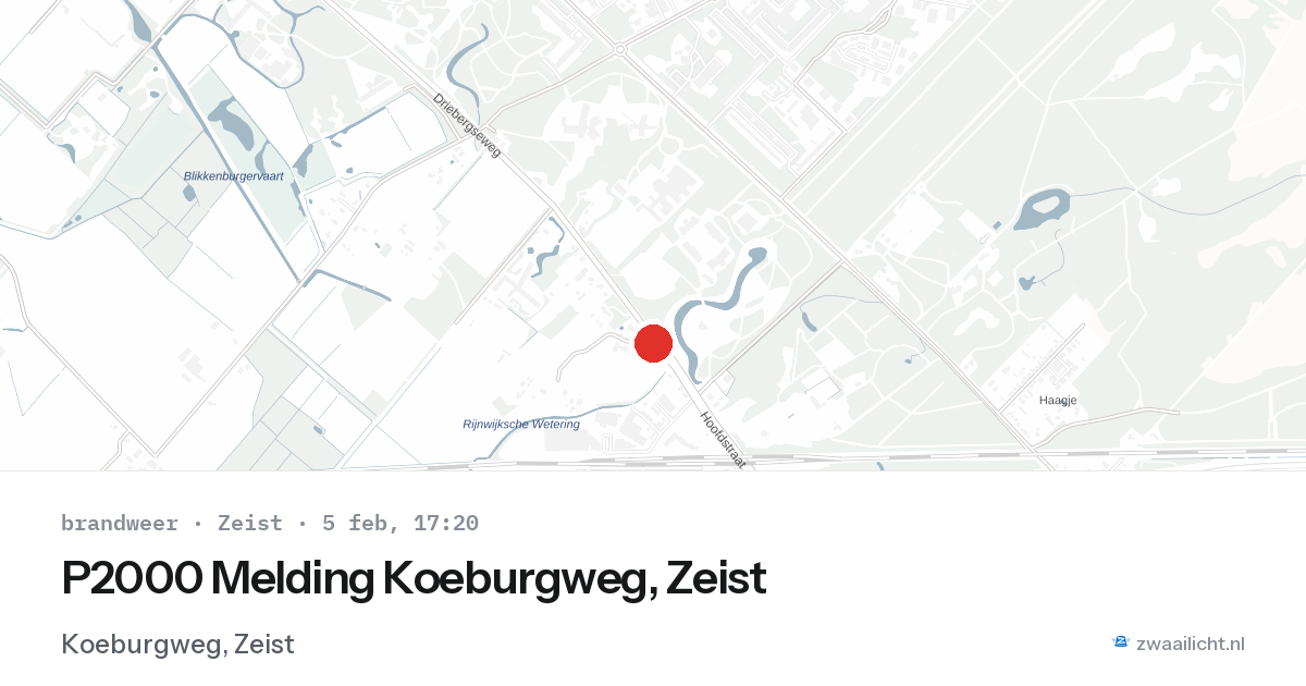 P2000 Melding Koeburgweg, Zeist — 5 feb 2026