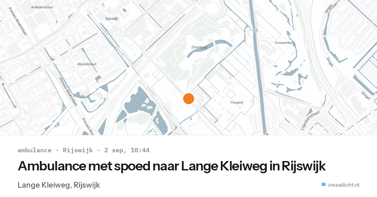 Ambulance met spoed naar Lange Kleiweg in Rijswijk — 2 sep 2026