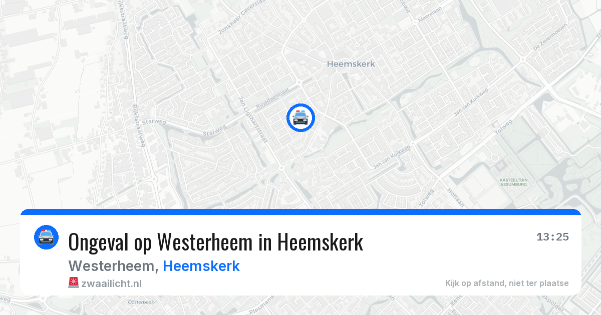 Ongeval op Westerheem in Heemskerk — 8 aug 2026
