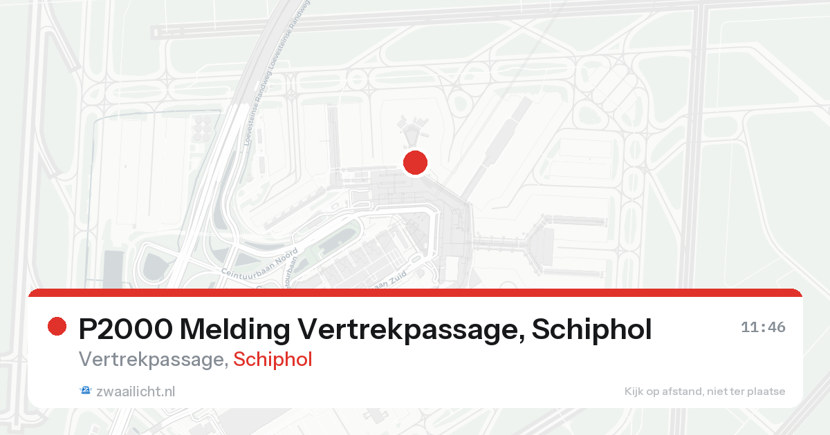 P2000 Melding Vertrekpassage, Schiphol — 31 jan 2026