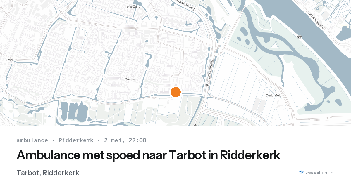 Ambulance met spoed naar Tarbot in Ridderkerk — 2 mei 2026