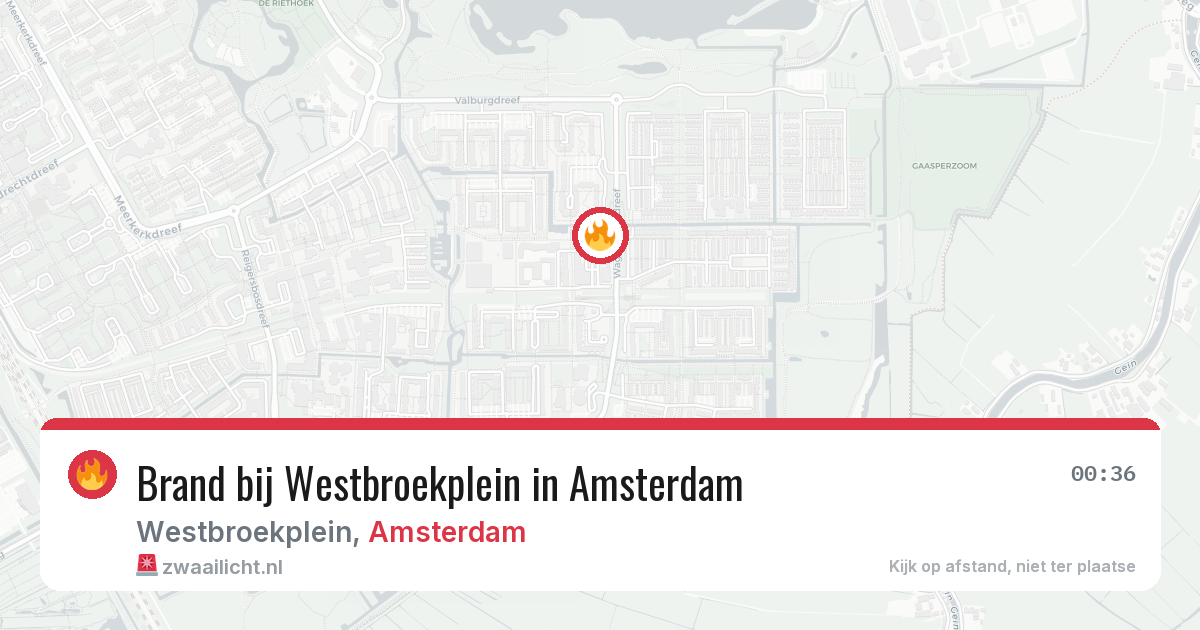 Brand bij Westbroekplein in Amsterdam — 9 aug 2026
