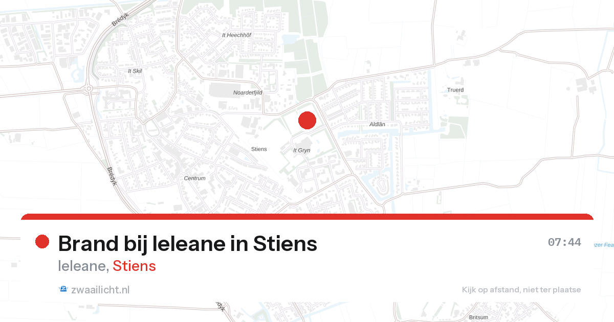 Brand bij Ieleane in Stiens — 26 aug 2026