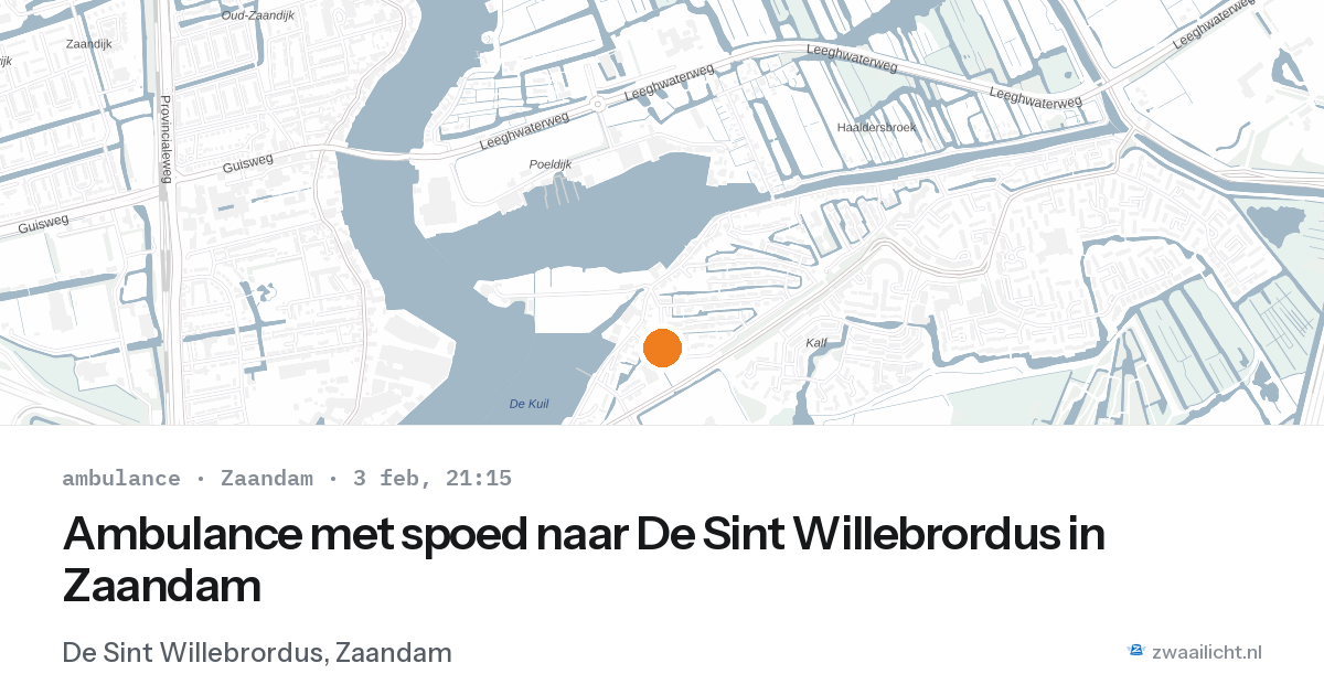 Ambulance met spoed naar De Sint Willebrordus in Zaandam — 3 feb 2026