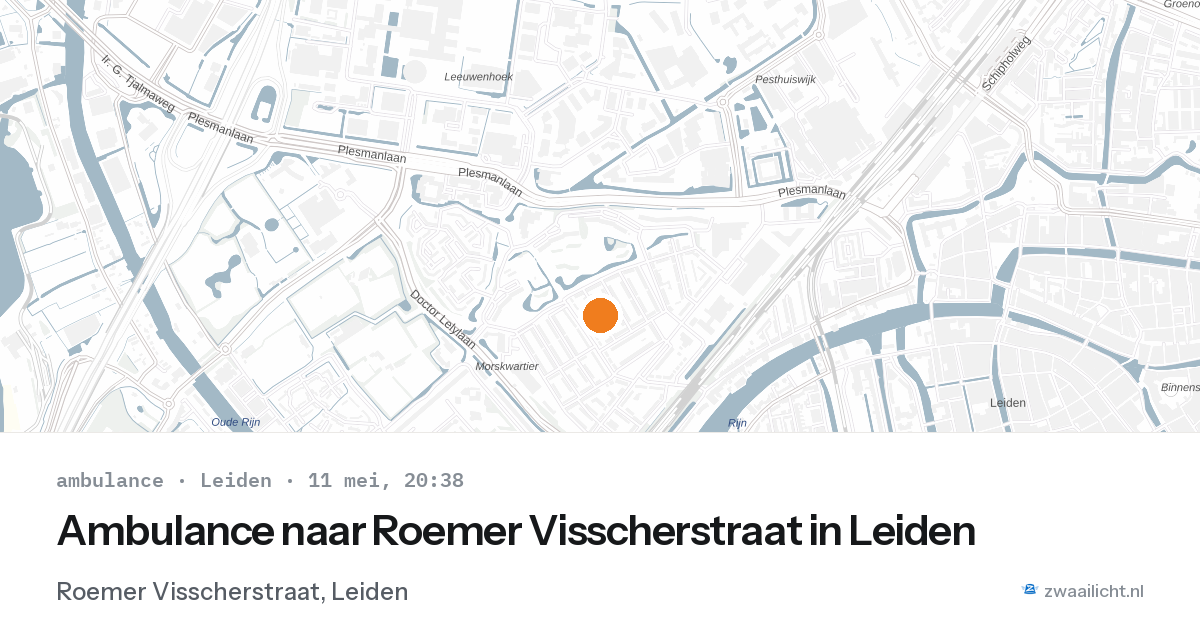 Ambulance naar Roemer Visscherstraat in Leiden — 6 mrt 2026