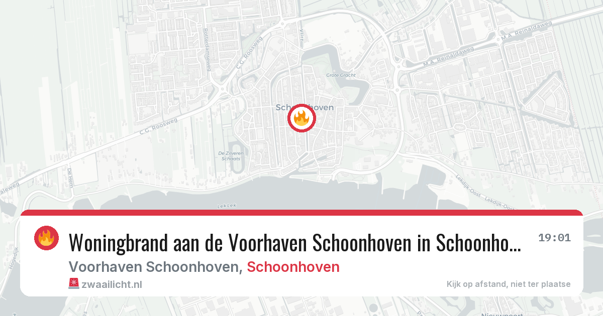 Woningbrand aan de Voorhaven Schoonhoven in Schoonhoven — 3 jul 2026