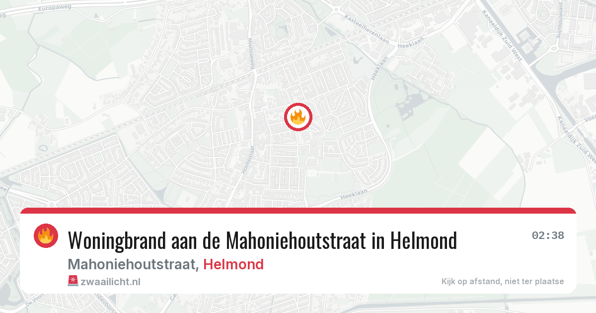 Woningbrand aan de Mahoniehoutstraat in Helmond — 28 jun 2026
