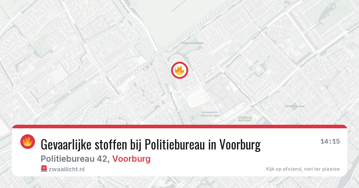 Gevaarlijke stoffen bij Politiebureau in Voorburg — 9 aug 2026