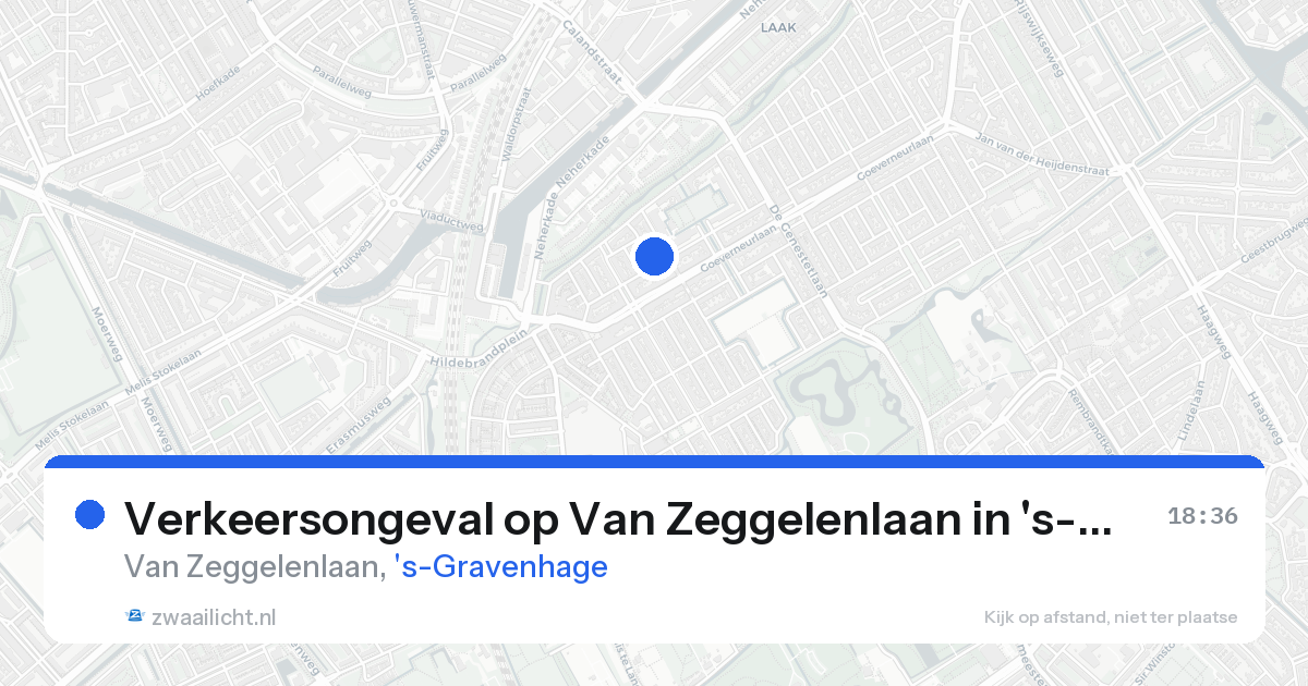 Verkeersongeval op Van Zeggelenlaan in 's-Gravenhage — 15 aug 2026