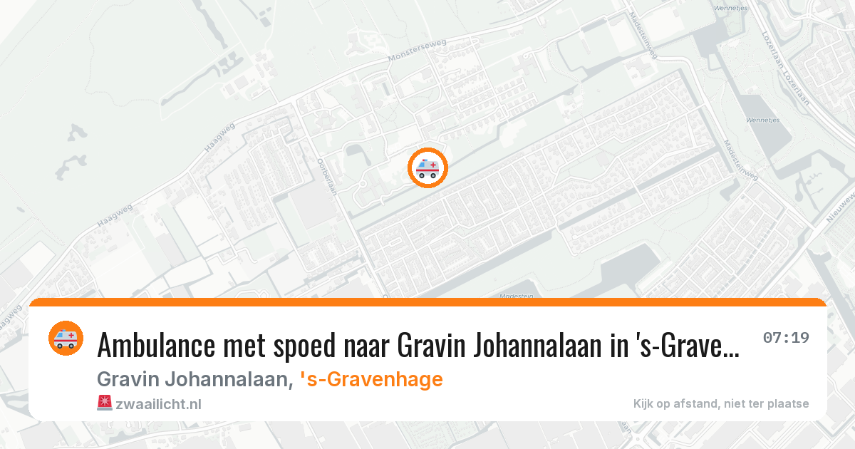 Ambulance met spoed naar Gravin Johannalaan in 's-Gravenhage — 18 mei 2026