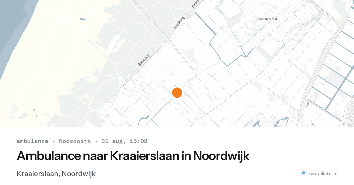 Ambulance naar Kraaierslaan in Noordwijk — 31 aug 2026