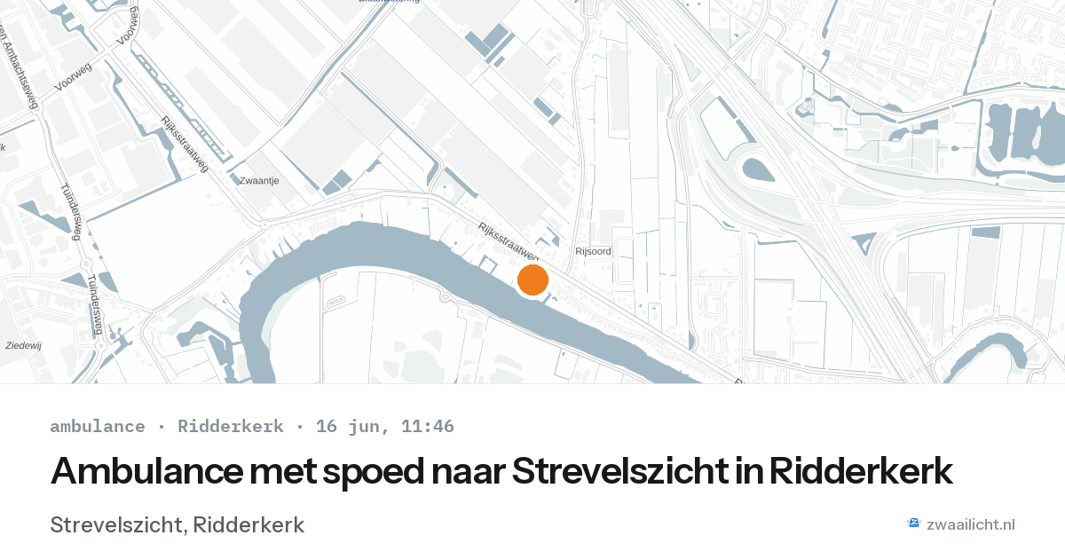Ambulance met spoed naar Strevelszicht in Ridderkerk — 16 jun 2026