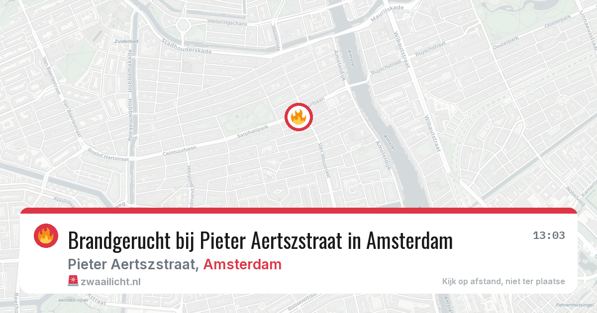 Brandgerucht bij Pieter Aertszstraat in Amsterdam — 10 mei 2026