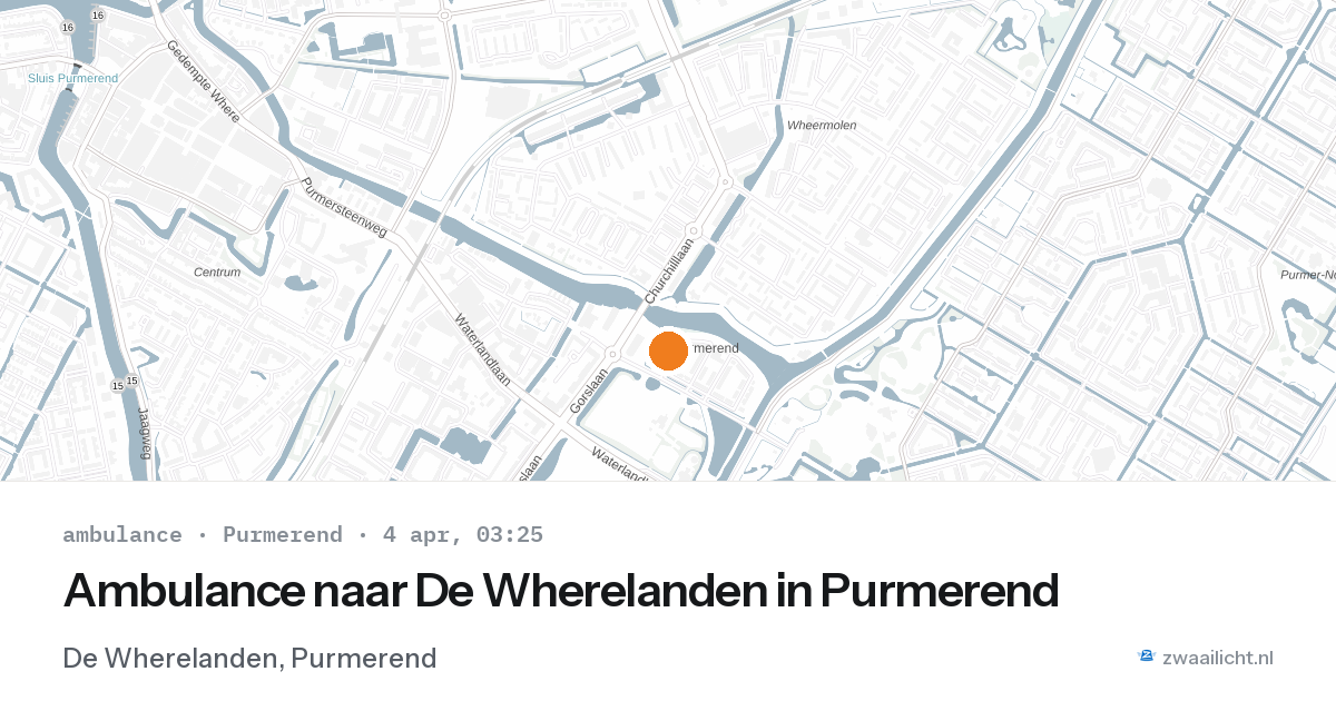 Ambulance naar De Wherelanden in Purmerend — 4 apr 2026