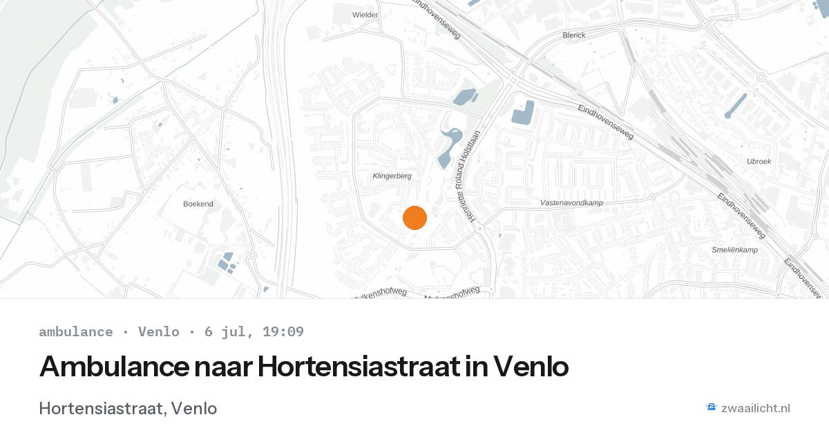 Ambulance naar Hortensiastraat in Venlo — 6 jul 2026