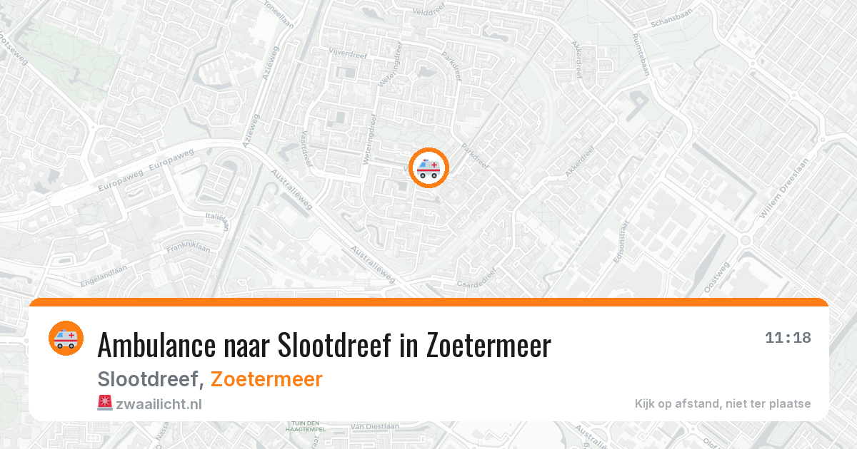 Ambulance naar Slootdreef in Zoetermeer — 23 jul 2026