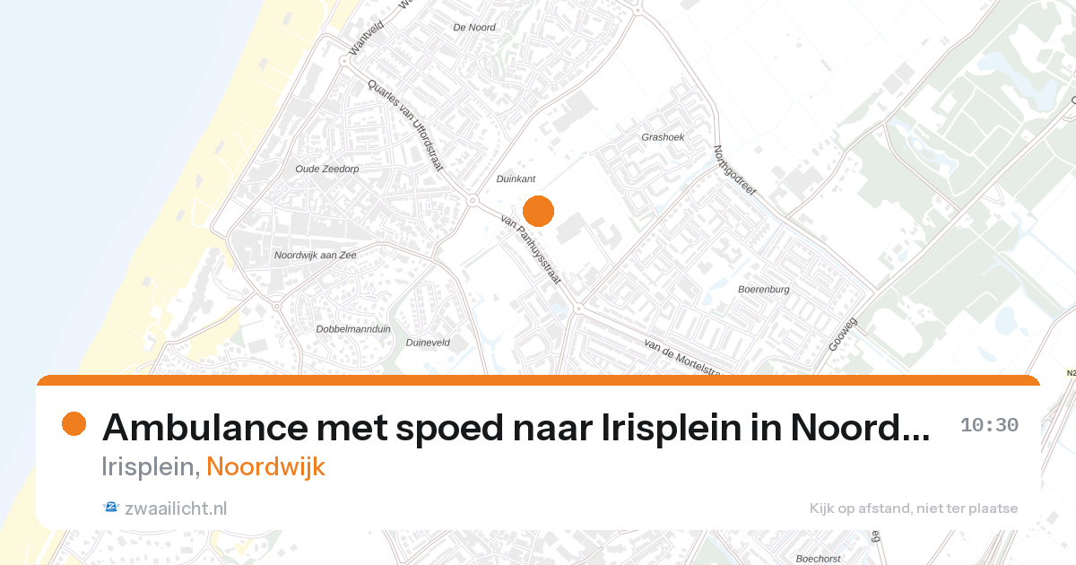 Ambulance met spoed naar Irisplein in Noordwijk — 28 aug 2026