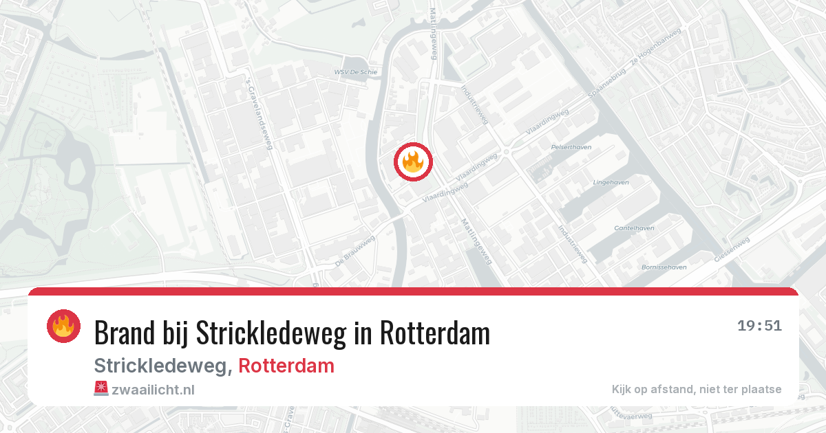 Brand bij Strickledeweg in Rotterdam — 8 aug 2026