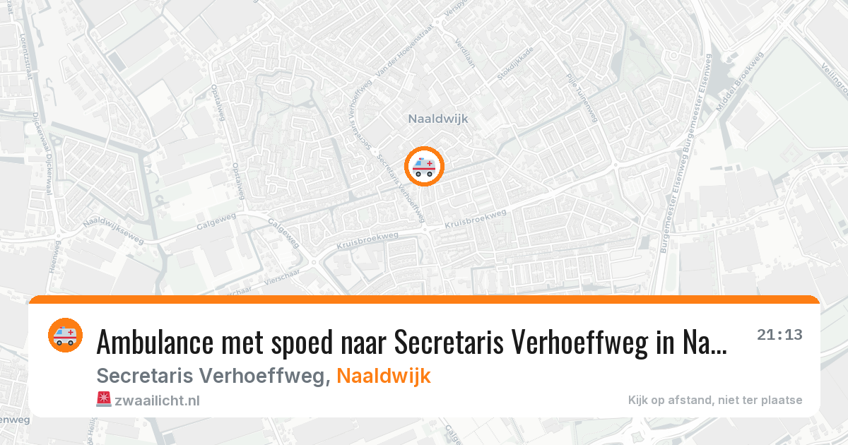 Ambulance met spoed naar Secretaris Verhoeffweg in Naaldwijk — 13 jun 2026