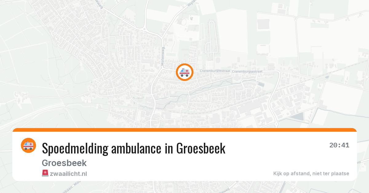 Spoedmelding ambulance in Groesbeek — 10 aug 2026