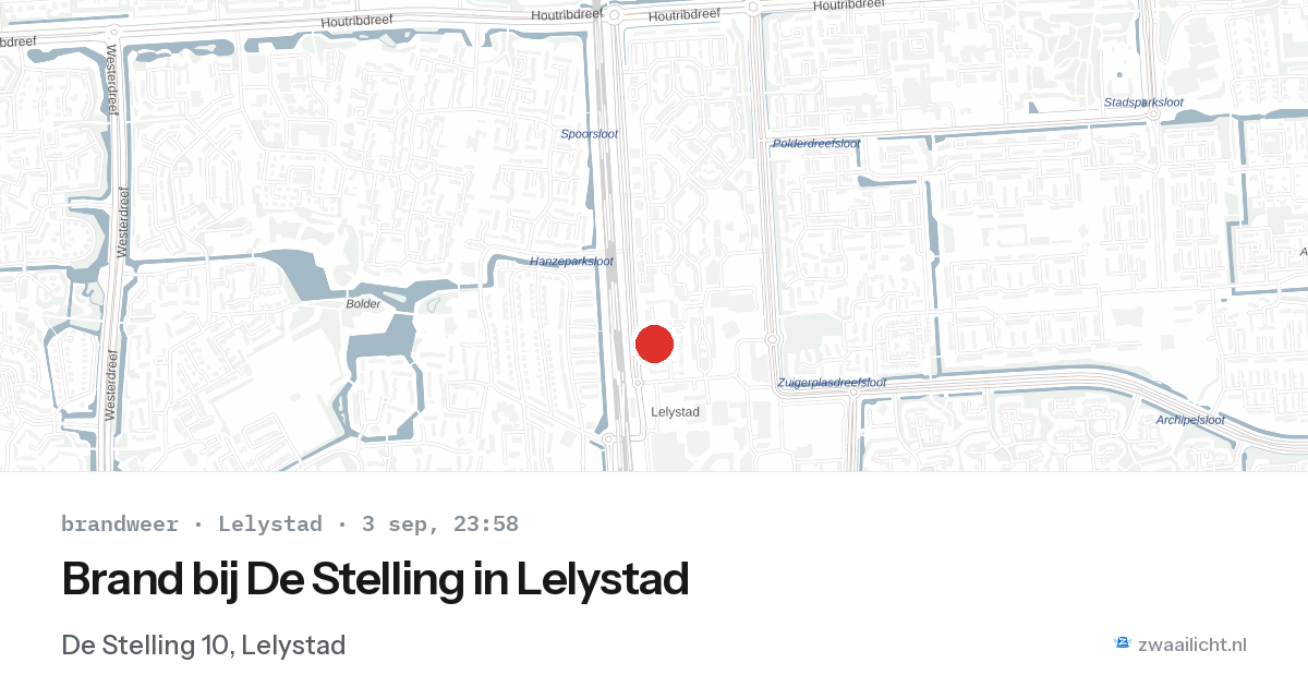 Brand bij De Stelling in Lelystad — 3 sep 2026