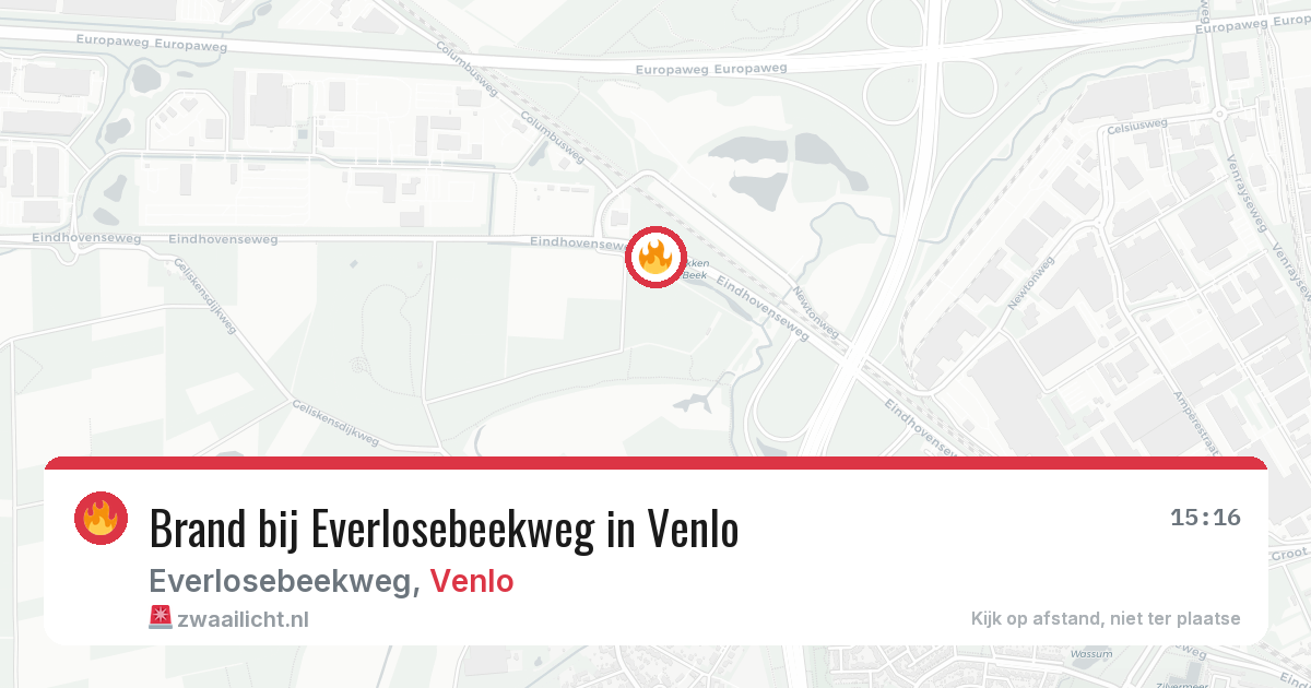 Brand bij Everlosebeekweg in Venlo — 2 jun 2026
