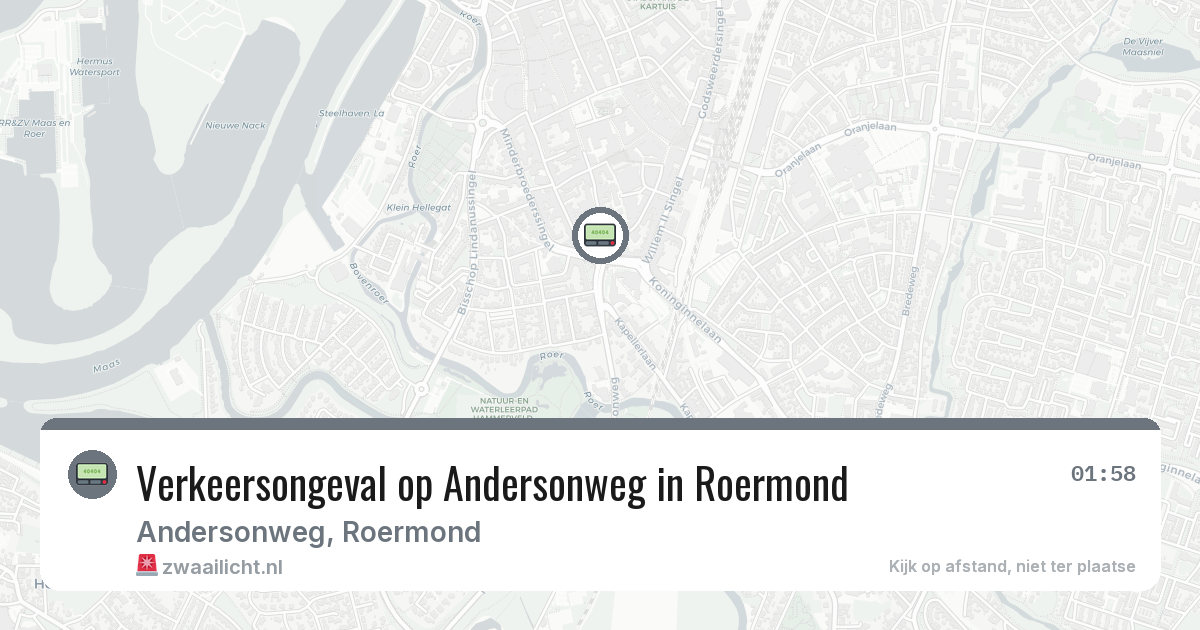 Verkeersongeval op Andersonweg in Roermond — 25 jul 2026