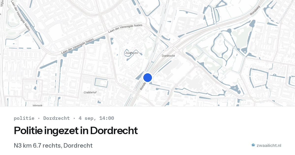 Politie ingezet in Dordrecht — 4 sep 2026 | 🚨 Zwaailicht.nl