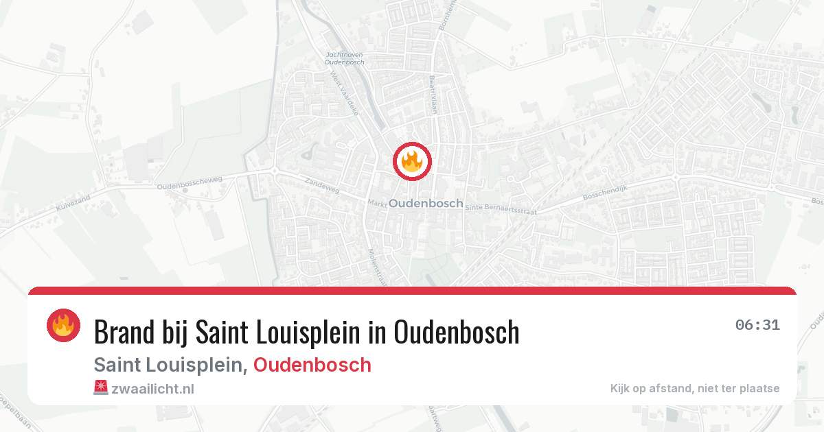 Brand bij Saint Louisplein in Oudenbosch — 13 mei 2026