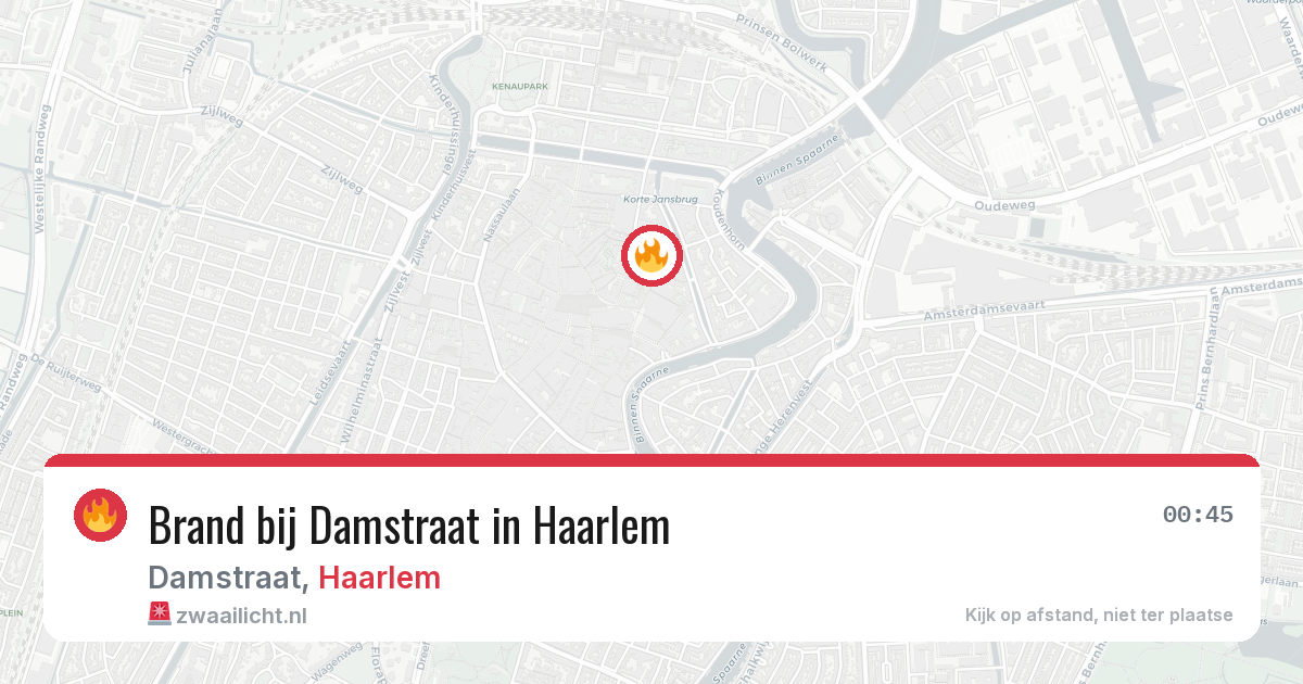 Brand bij Damstraat in Haarlem — 13 aug 2026