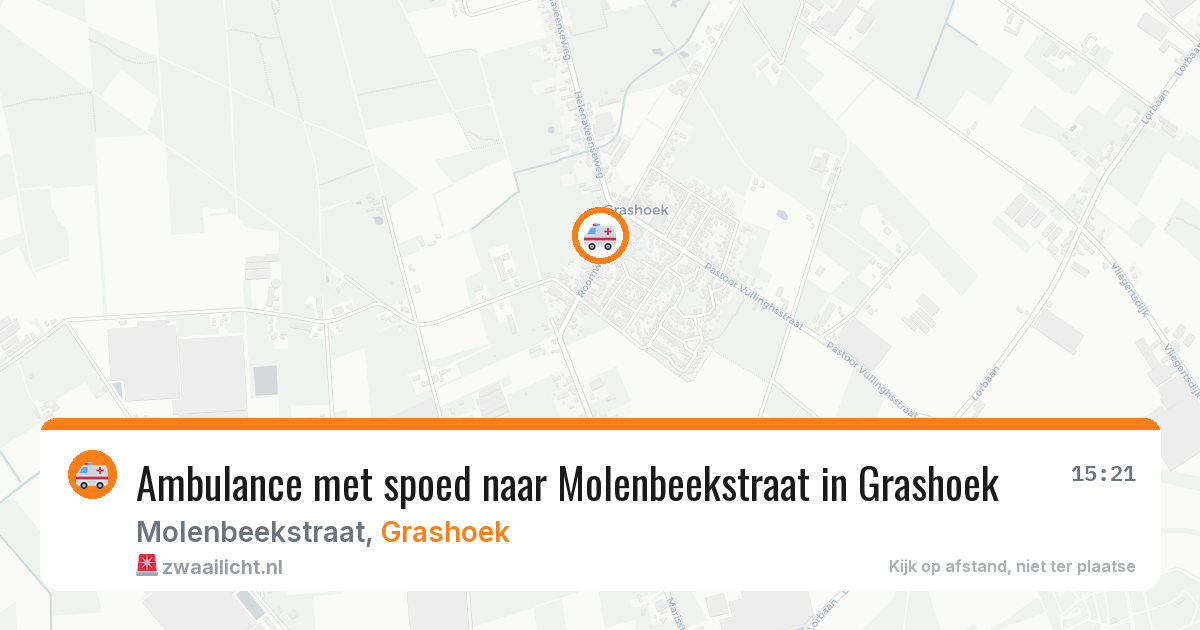 Ambulance met spoed naar Molenbeekstraat in Grashoek — 25 jun 2026